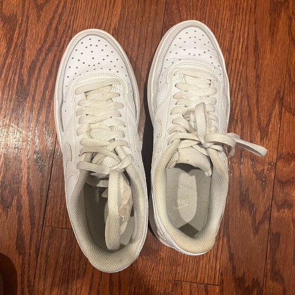 Women’s Nike Court Vision Alta Triple White Sneakers Size 7.5 Platform Shoes - Picture 4 of 5